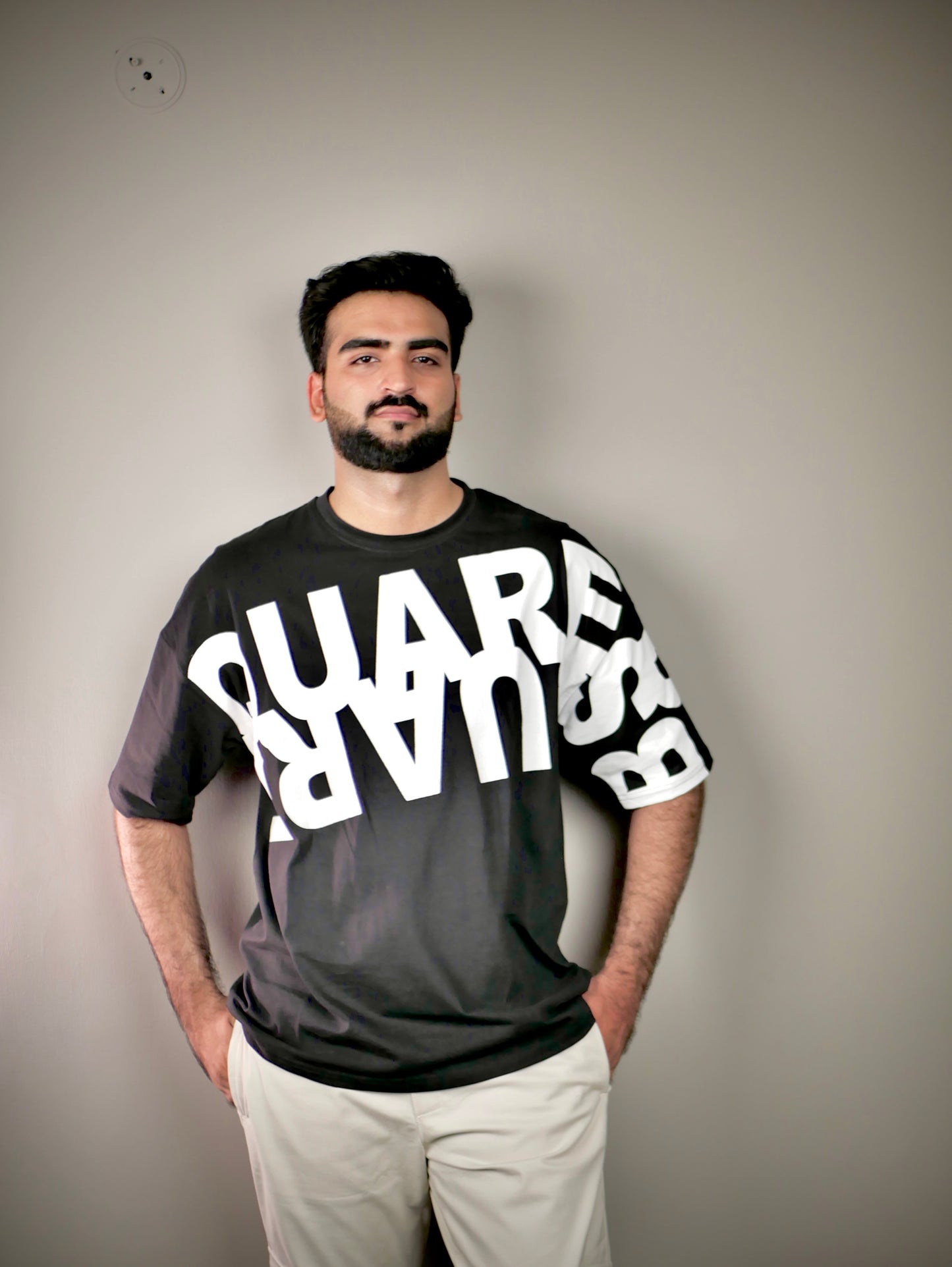 Square Black Oversized Tee