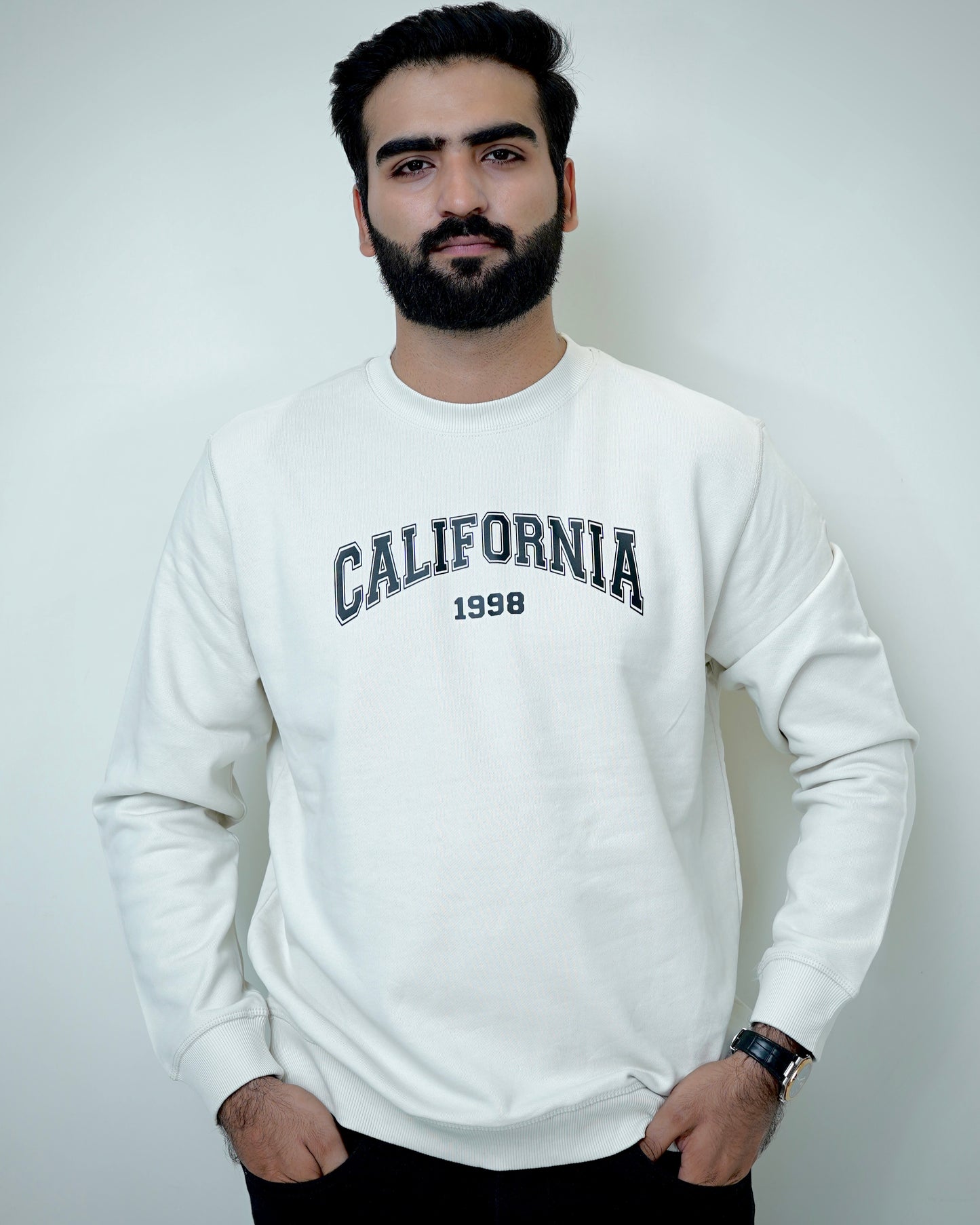 California Cream White Sweatshirt